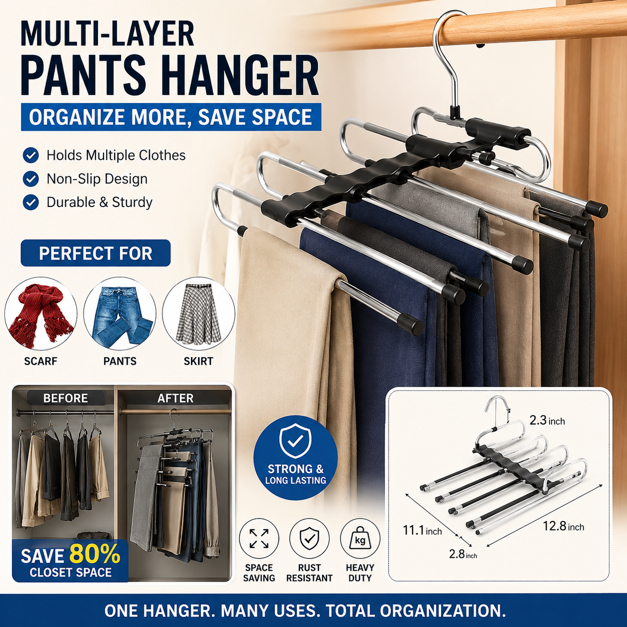 ClosetMax Foldable Pants Hanger